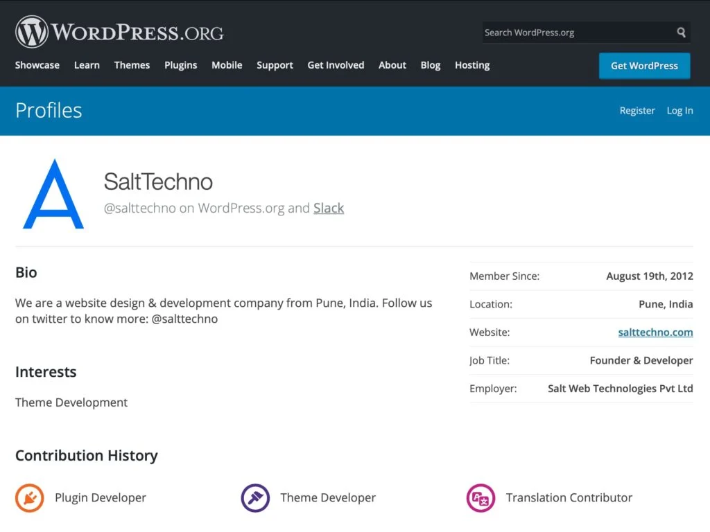 Trusted Author on WordPress.org